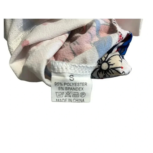 Hippie Chic Floral Sleeveless Blouse Size Small Flowy Feminine Vacation - Picture 4 of 6